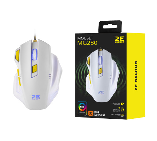 Ігрова миша 2E Gaming M280 LED USB White (2E-MG280UWT) (пошкоджена упаковка)