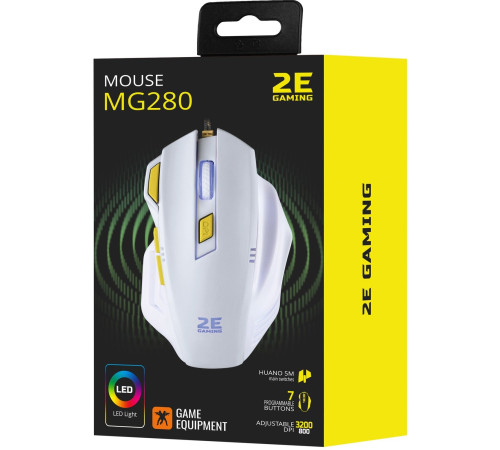 Ігрова миша 2E Gaming M280 LED USB White (2E-MG280UWT) (пошкоджена упаковка)