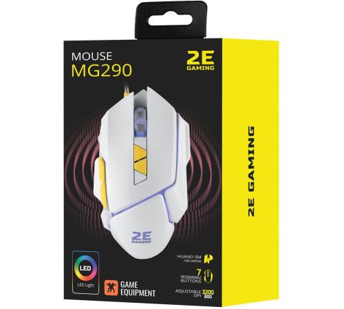 Ігрова миша 2E Gaming M290 LED USB White (2E-MG290UWT)