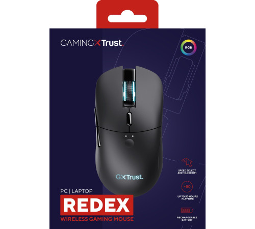 Игровая мышь Trust GXT 980 REDEX, RECHARGEABLE, RGB, WL, Black (24480_TRUST)