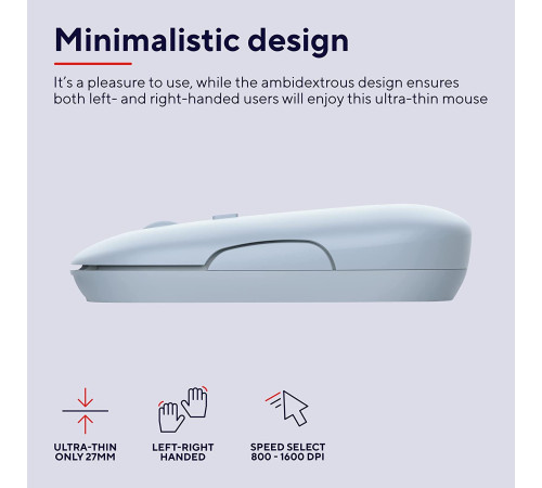 Миша Trust Puck Rechargeable Ultra-Thin BT WL Silent Blue (24126)