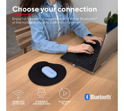 Миша Trust Puck Rechargeable Ultra-Thin BT WL Silent Blue (24126)