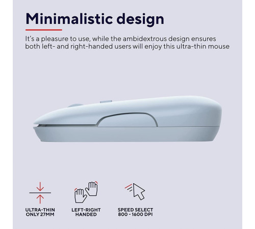 Миша Trust Puck Rechargeable Ultra-Thin BT WL Silent Blue (24126)