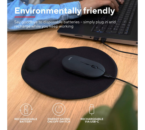 Миша Trust Puck Rechargeable Ultra-Thin BT WL Silent Black (24059_TRUST)
