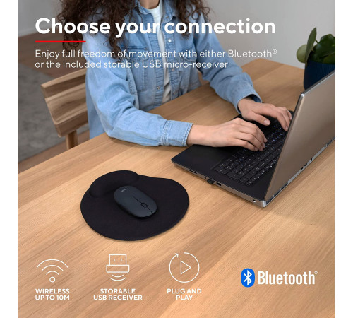 Миша Trust Puck Rechargeable Ultra-Thin BT WL Silent Black (24059_TRUST)