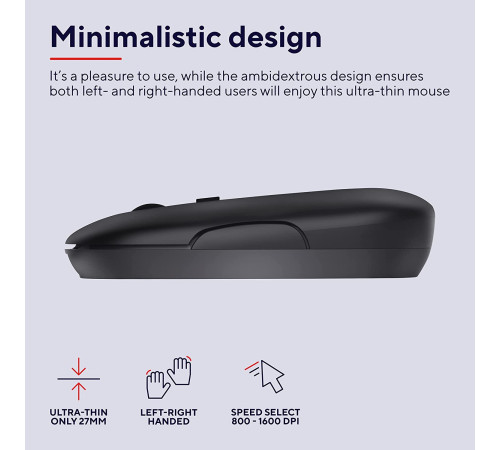 Миша Trust Puck Rechargeable Ultra-Thin BT WL Silent Black (24059_TRUST)