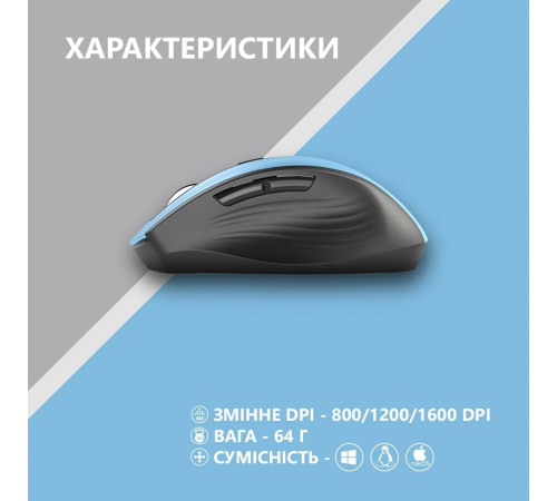 Мышь 2E MF250 Silent WL Blue (2E-MF250WBL)