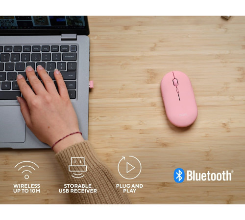 Миша Trust Puck Rechargeable Ultra-Thin BT WL Silent Pink (24125_TRUST)