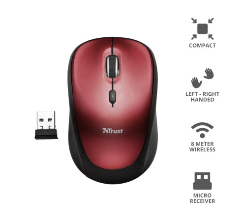 Мышь Trust Yvi WL RED (19522)