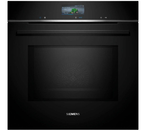 Духовой шкаф Siemens HM736G1B1 электрический, 67л, A, дисплей, конвекция, пиролиз, ф-ция СВЧ, черный