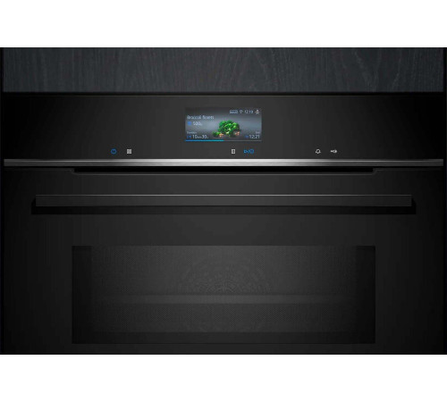 Духовой шкаф Siemens HM736G1B1 электрический, 67л, A, дисплей, конвекция, пиролиз, ф-ция СВЧ, черный