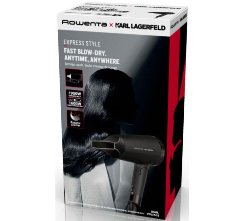 Фен Rowenta дорожний Express Style Karl Lagerfeld CV184LF0