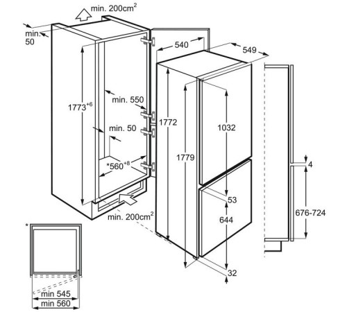 Встраиваемый холодильник Electrolux RNT6TF18S1