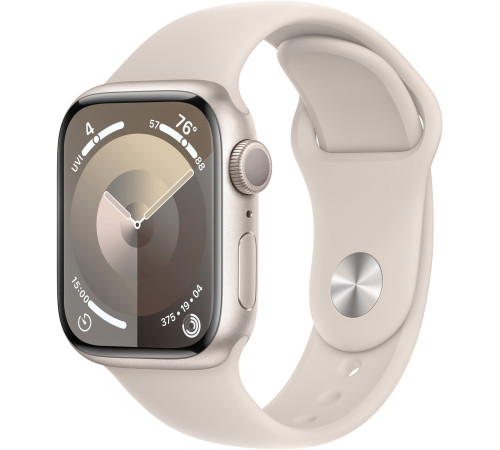 Смарт-часы Apple Watch Series 9 GPS 41mm Starlight Aluminium Case with Starlight Sport Band - S/M