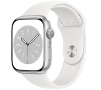 Смартгодинник Apple Watch Series 8 GPS 45mm Silver Aluminium Case with White Sport Band