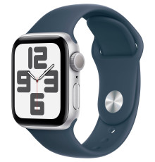 Смарт-часы Apple Watch SE GPS 40mm Silver Aluminium Case with Storm Blue Sport Band - S/M