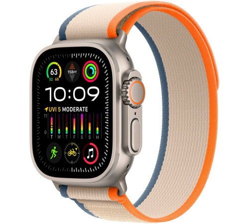 Смарт-часы Apple Watch Ultra 2 GPS + Cellular, 49mm Titanium Case with Orange/Beige Trail Loop - M/L
