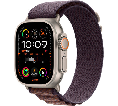 Смарт-часы Apple Watch Ultra 2 GPS + Cellular, 49mm Titanium Case with Indigo Alpine Loop - Medium