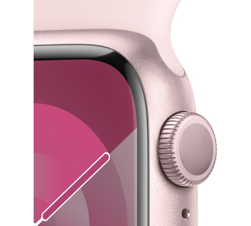 Смарт-часы Apple Watch Series 9 GPS 41mm Pink Aluminium Case with Light Pink Sport Band - S/M