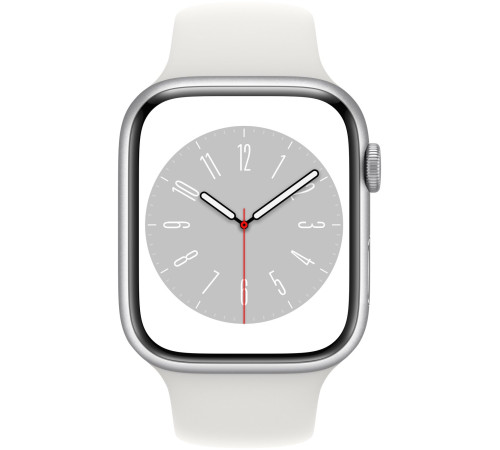 Смарт-часы Apple Watch Series 8 GPS 45mm Silver Aluminium Case with White Sport Band