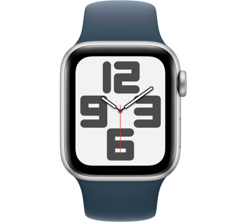 Смарт-часы Apple Watch SE GPS 40mm Silver Aluminium Case with Storm Blue Sport Band - M/L