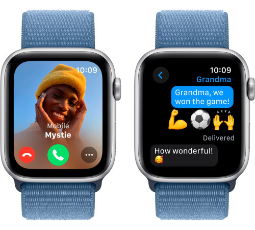 Смарт-часы Apple Watch SE GPS 44mm Silver Aluminium Case with Winter Blue Sport Loop