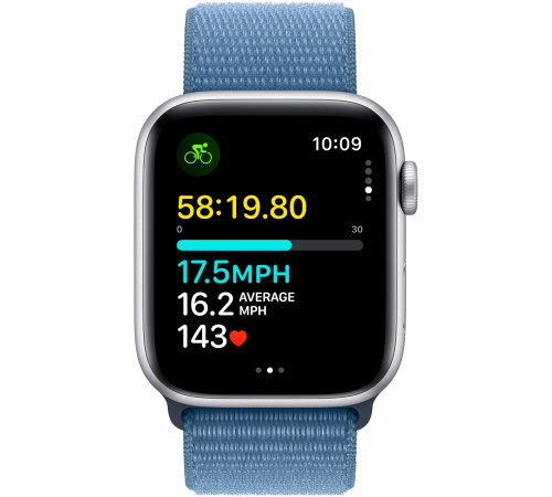 Смарт-часы Apple Watch SE GPS 44mm Silver Aluminium Case with Winter Blue Sport Loop