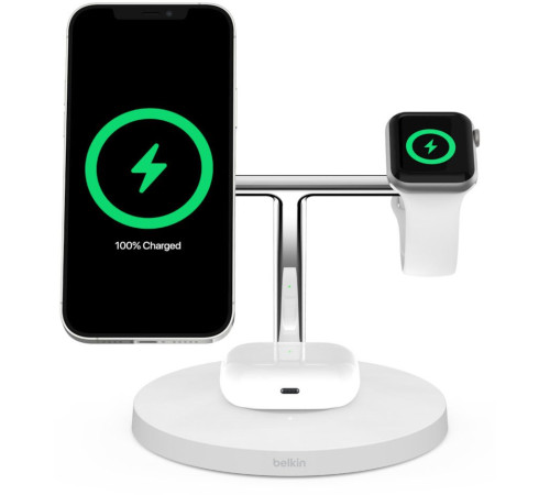 Бездротовий ЗП Belkin MagSafe 3in1 Wireless Charger White