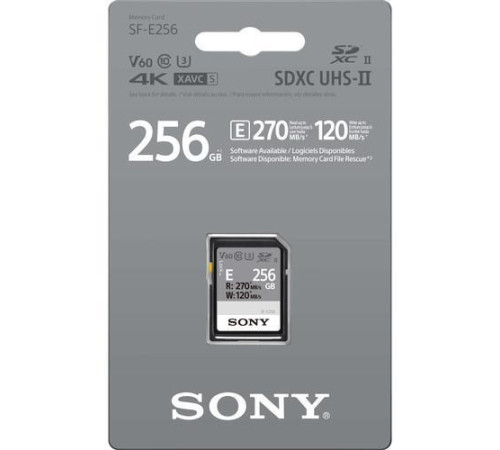 Карта пам'яті Sony 256GB SDXC C10 UHS-II U3 V60 R270/W120MB/s Entry