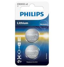 Батарейка Philips CR-2032 bat(3B) Lithium 2шт (CR2032P2/01B)