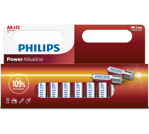 Батарейка Philips AA bat Alkaline 12шт PowerLife (LR6P12W/10)