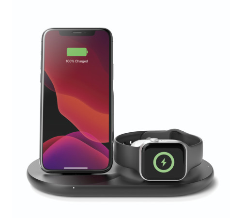 Бездротовий ЗП Belkin 3-in-1 Wireless Pad/Stand/Apple Watch Black