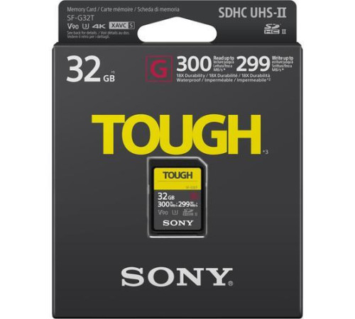 Карта пам'яті Sony 32GB SDHC C10 UHS-II U3 V90 R300/W299MB/s Tough