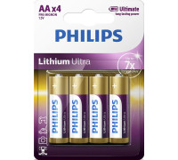 Батарейка Philips AA bat Alkaline 4шт Lithium Ultra (FR6LB4A/10)
