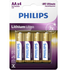 Батарейка Philips AA bat Alkaline 4шт Lithium Ultra (FR6LB4A/10)