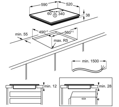 Варочная поверхность электрическая Electrolux EHF6240IOK