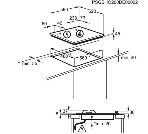 Варочная поверхность газовая Electrolux KGG64362K