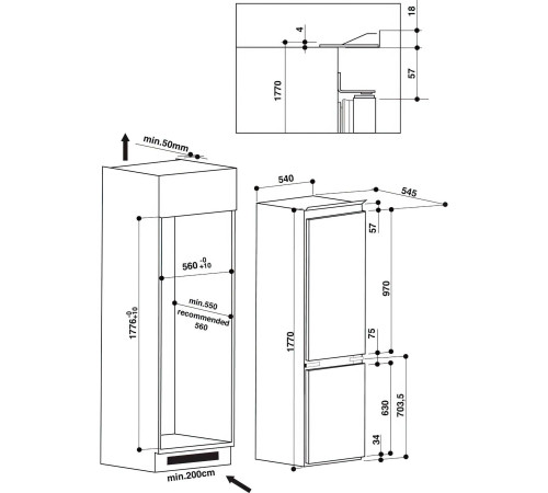 Встраиваемый холодильник Whirlpool ART6711/A++SF
