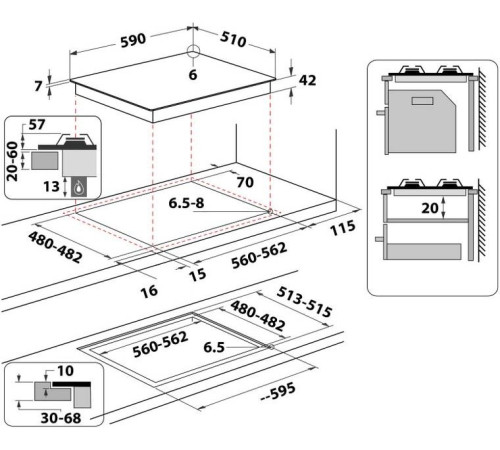 Варочная поверхность газовая Whirlpool GOB616NB