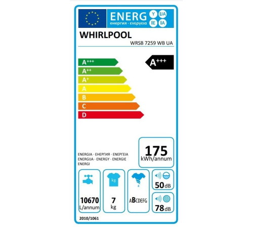 Стиральная машина Whirlpool WRSB7259WBUA