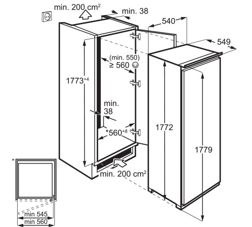 Встраиваемый холодильная камера Electrolux LRB3DE18S