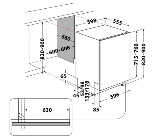 Встраиваемая посудомоечная машина Whirlpool W8IHP42L