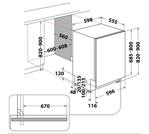 Встраиваемая посудомоечная машина Whirlpool WSIO3O34PFEX White