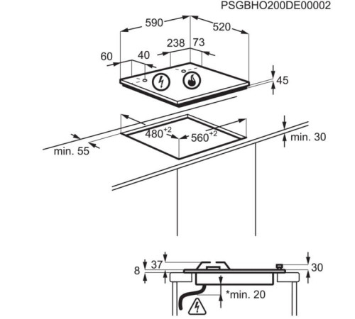 Варочная поверхность газовая Electrolux KGG64362W