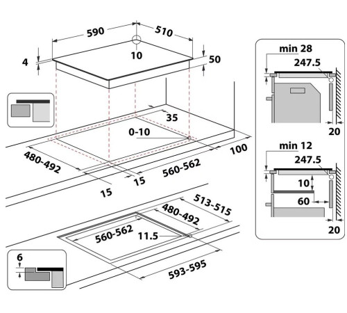 Варочная поверхность индукционная Whirlpool WLB4060CPNE