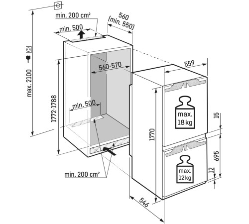 Встраиваемый холодильник Liebherr ICNF5103