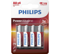 Батарейка Philips AA bat Alkaline 4шт PowerLife (LR6P4B/10)