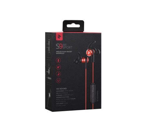 Навушники 2E S9 WiSport Wireless In Ear Waterproof Mic Red