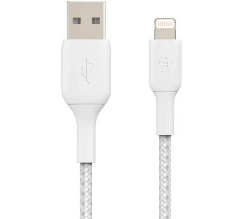 Кабель Belkin USB-A - Lightning, BRAIDED, 2m, white