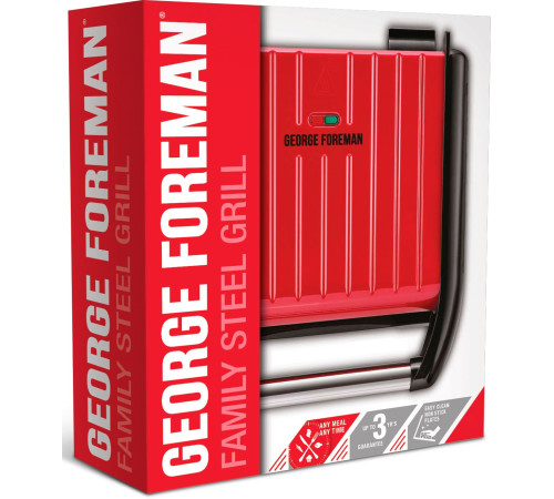 Електрогриль притискний George Foreman Family Steel Grill 25040-56